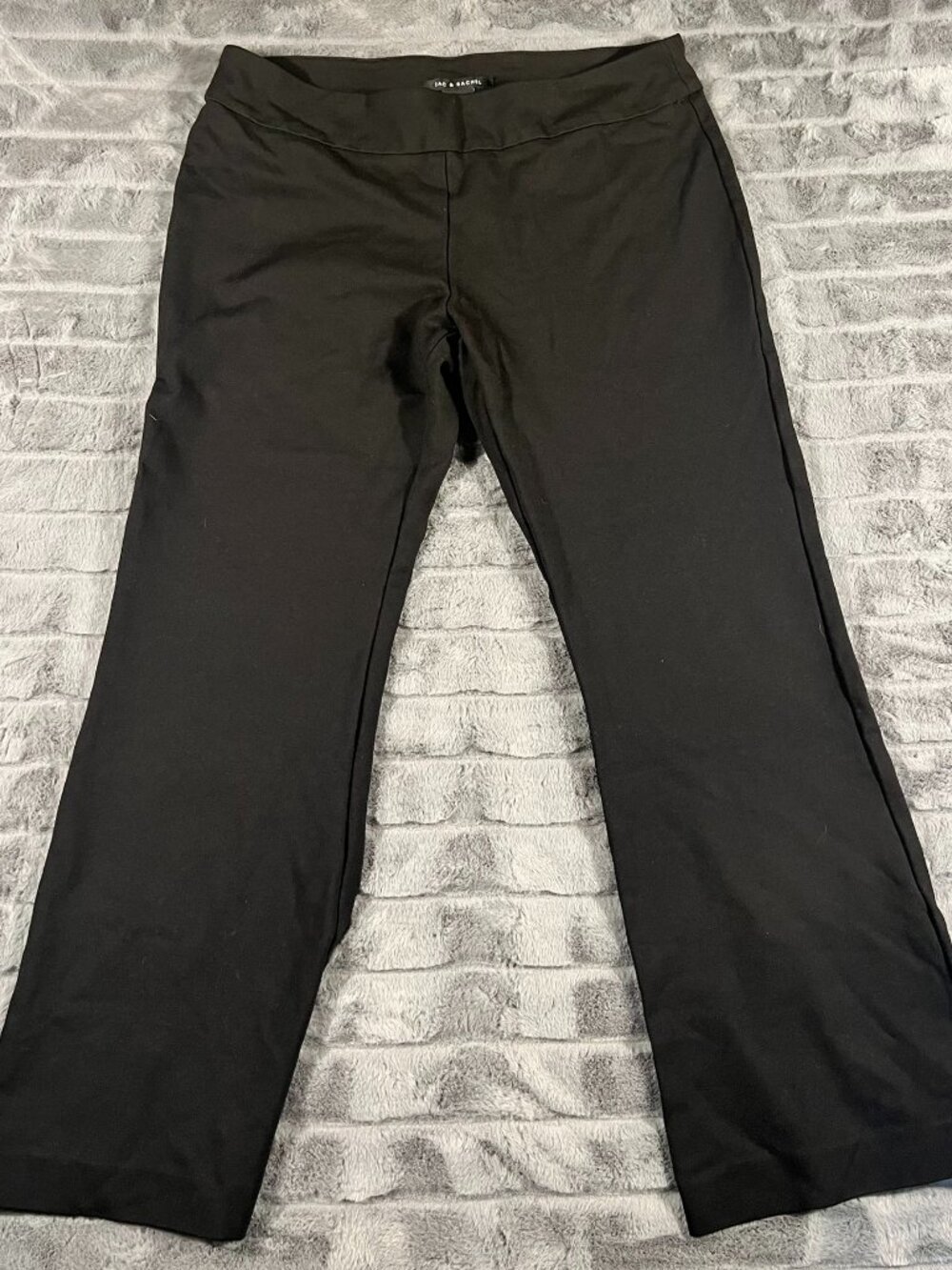 Zac & Rachel Pull On Black Stretch Pants Women's Size Petite XL Tapered Leg Care